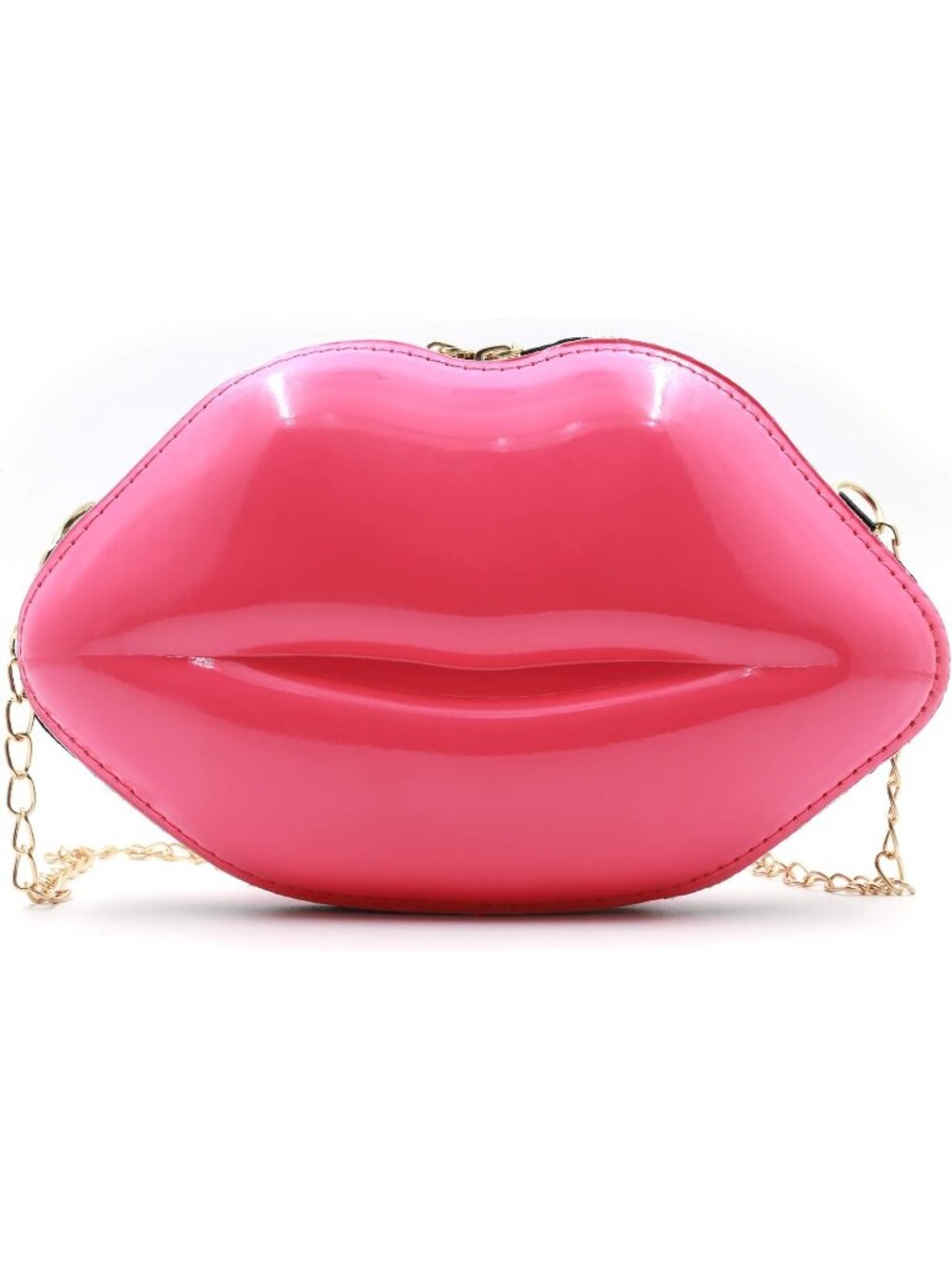 Women's Rose Red Stylish Lip Clutch Novelty Mini Ensuring Safety Crossbody Bag